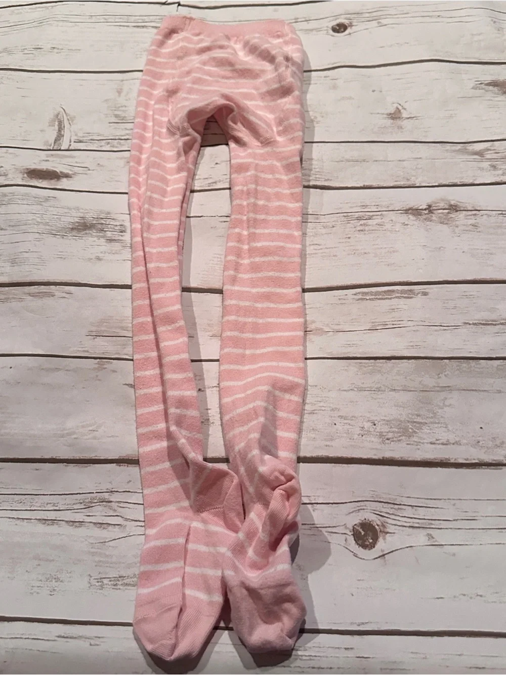 Hanna Andersson pink striped tights 100/110 vguc